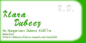 klara dubecz business card